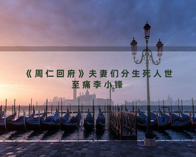 《周仁回府》夫妻们分生死人世至痛李小锋
