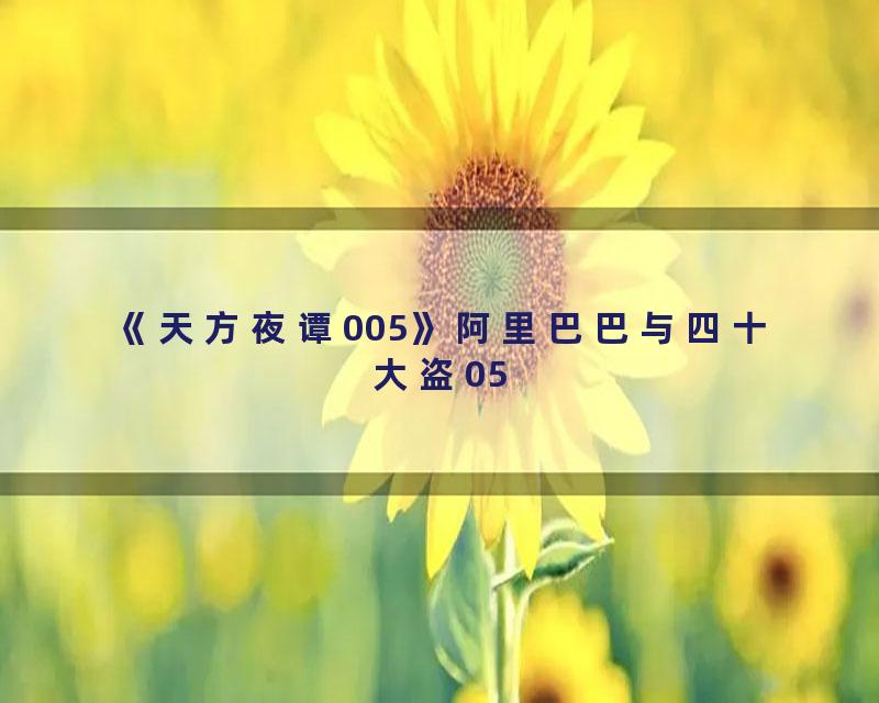 《天方夜谭005》阿里巴巴与四十大盗05