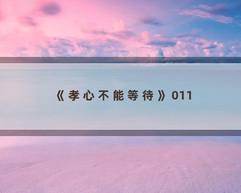 《孝心不能等待》011