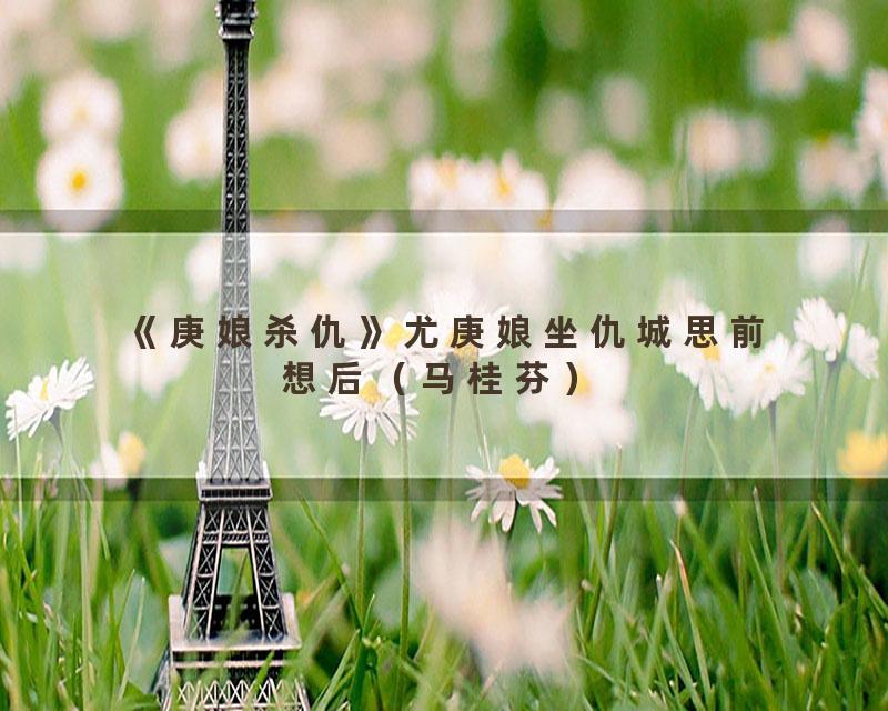 《庚娘杀仇》尤庚娘坐仇城思前想后（马桂芬）