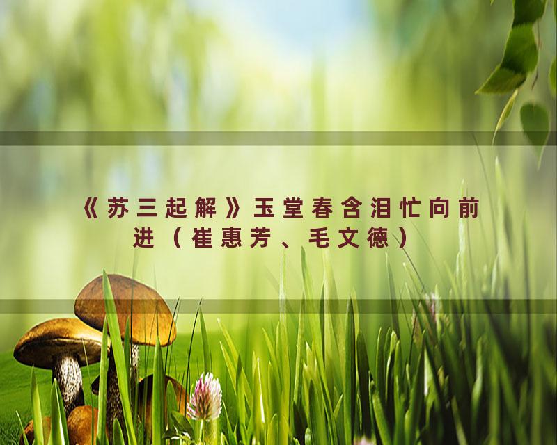 《苏三起解》玉堂春含泪忙向前进（崔惠芳、毛文德）