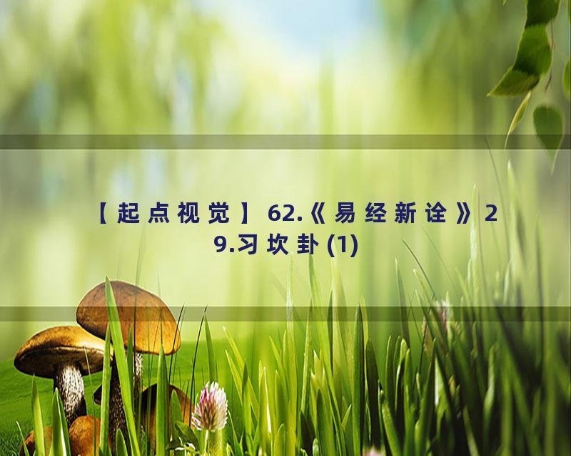 62.《易经新诠》29.习坎卦(1)