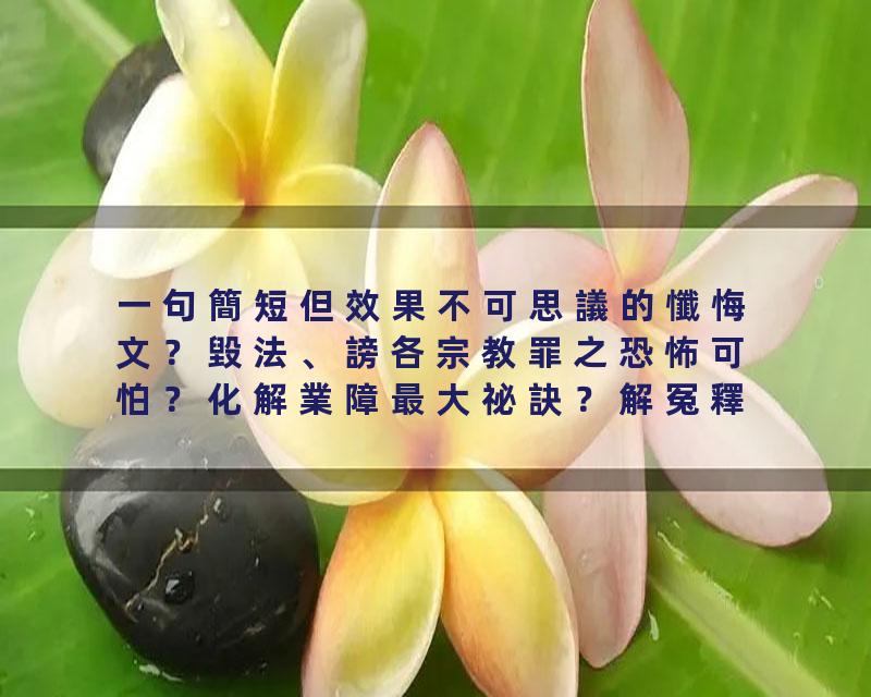 一句簡短但效果不可思議的懺悔文？毀法、謗各宗教罪之恐怖可怕？化解業障最大祕訣？解冤釋結的方法步驟？