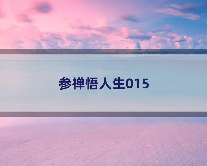 参禅悟人生015