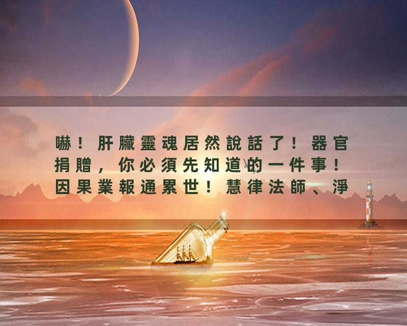 嚇！肝臟靈魂居然說話了！器官捐贈，你必須先知道的一件事！因果業報通累世！慧律法師、淨界法師