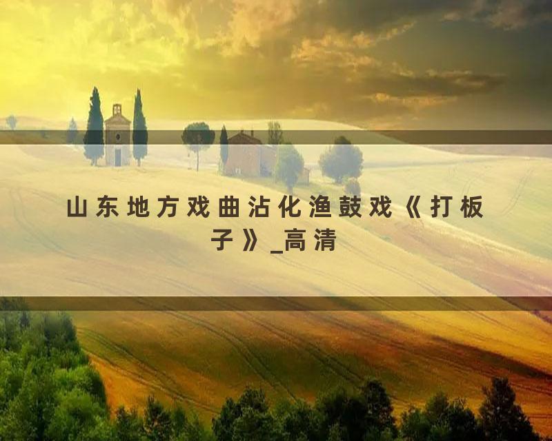 山东地方戏曲沾化渔鼓戏《打板子》_高清