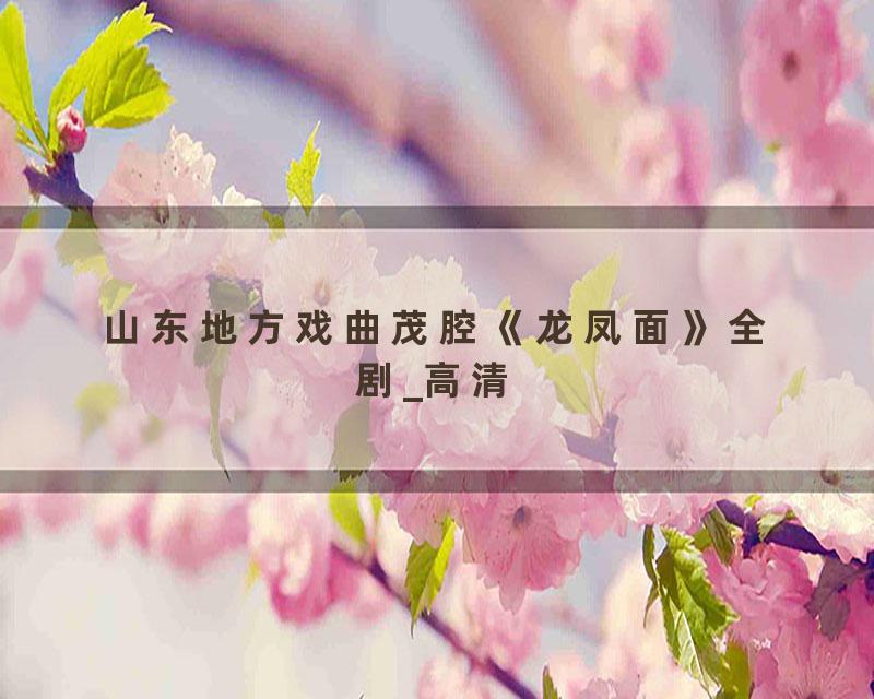 山东地方戏曲茂腔《龙凤面》全剧_高清