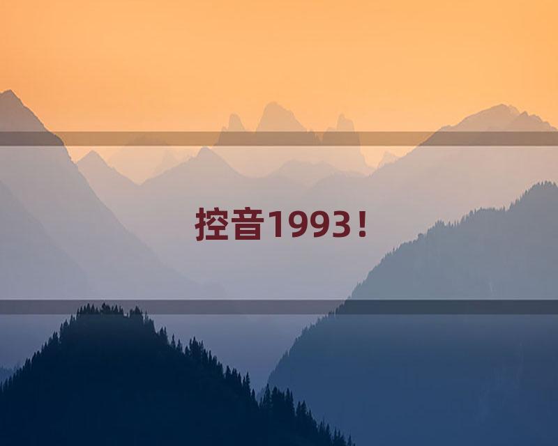 控音1993！