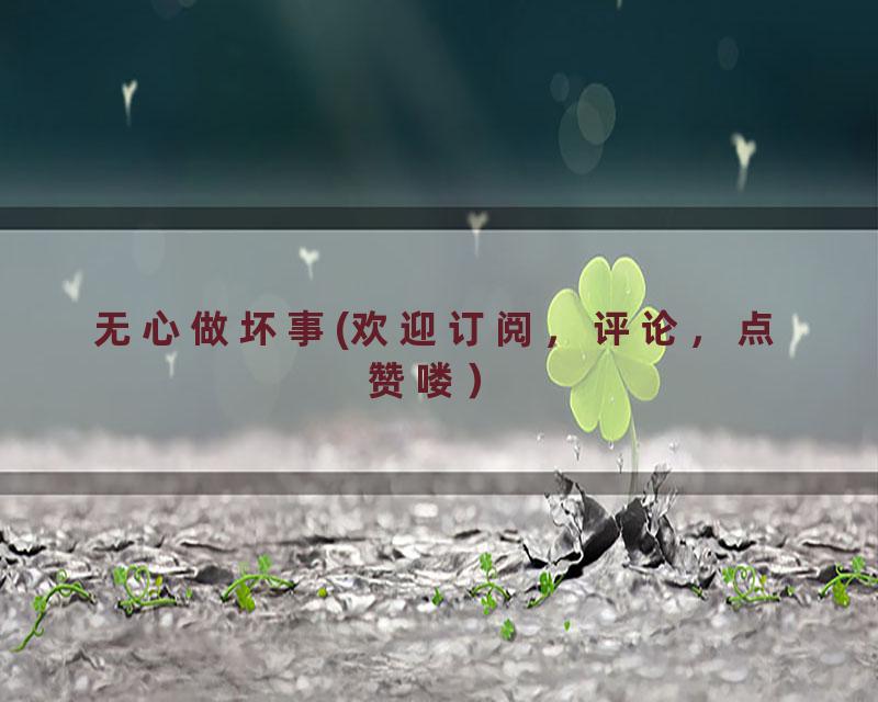 无心做坏事(欢迎订阅，评论，点赞喽）