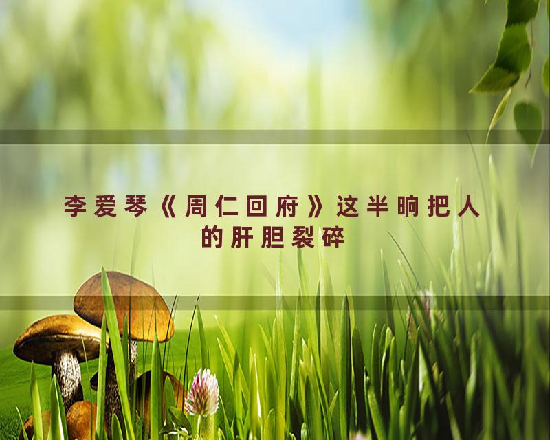 李爱琴《周仁回府》这半晌把人的肝胆裂碎