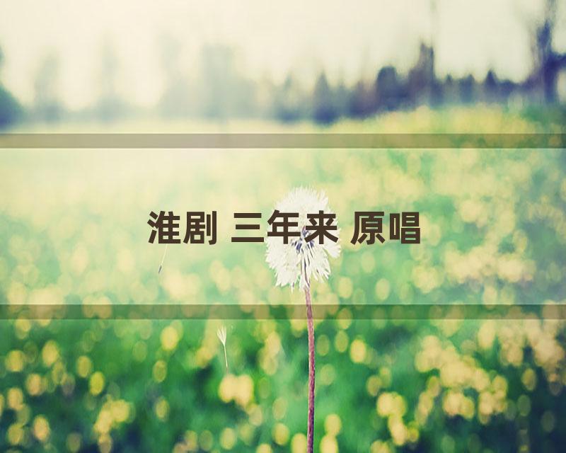 淮剧 三年来 原唱