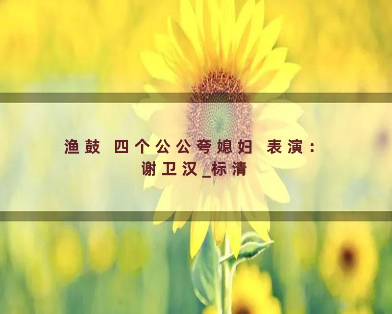 渔鼓  四个公公夸媳妇  表演：谢卫汉_标清