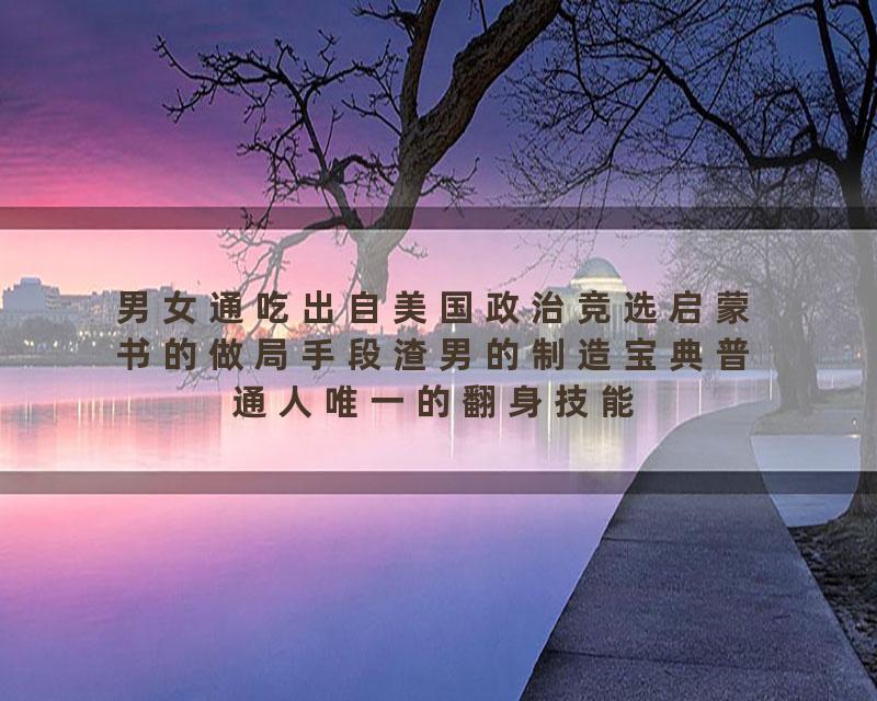 男女通吃出自美国政治竞选启蒙书的做局手段渣男的制造宝典普通人唯一的翻身技能