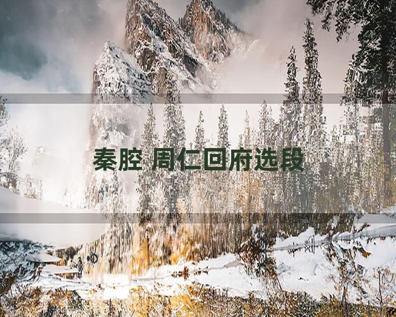 秦腔 周仁回府选段