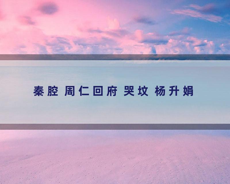 秦腔 周仁回府 哭坟 杨升娟