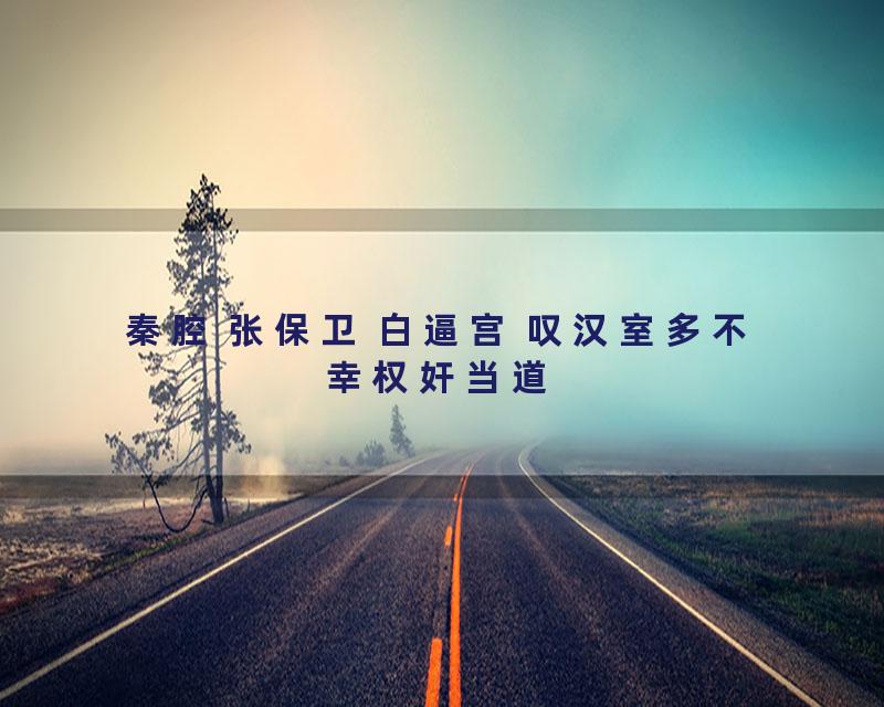 秦腔 张保卫 白逼宫 叹汉室多不幸权奸当道