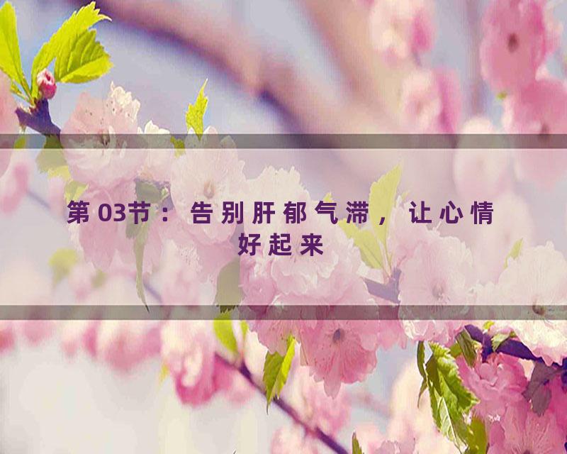 第03节：告别肝郁气滞，让心情好起来
