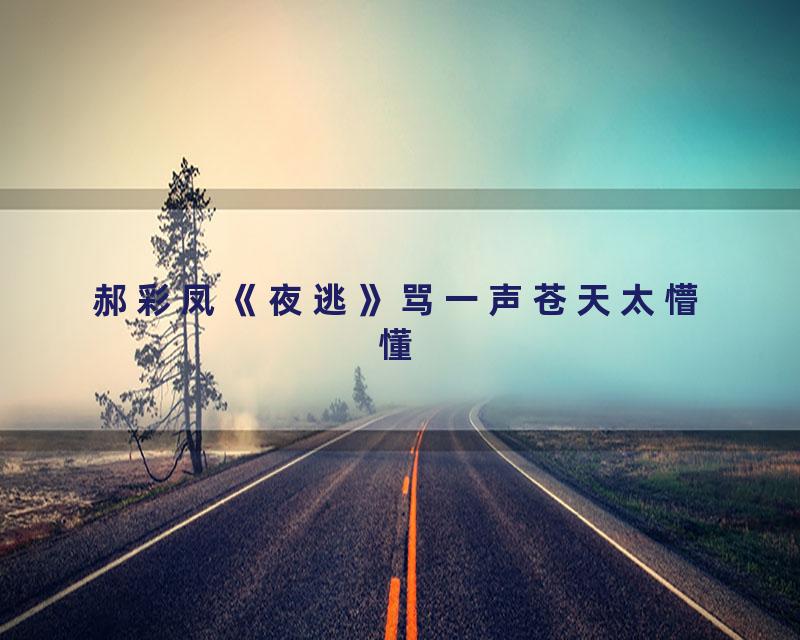 郝彩凤《夜逃》骂一声苍天太懵懂