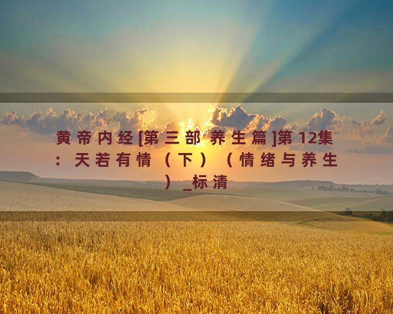 黄帝内经[第三部 养生篇]第12集：天若有情（下）（情绪与养生）_标清