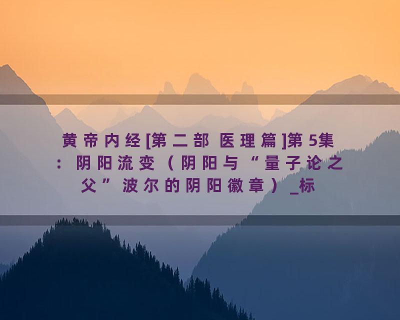 黄帝内经[第二部 医理篇]第5集：阴阳流变（阴阳与“量子论之父”波尔的阴阳徽章）_标清