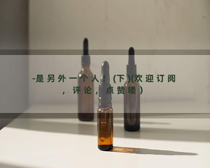 -是另外一个人！(下)(欢迎订阅，评论，点赞喽）