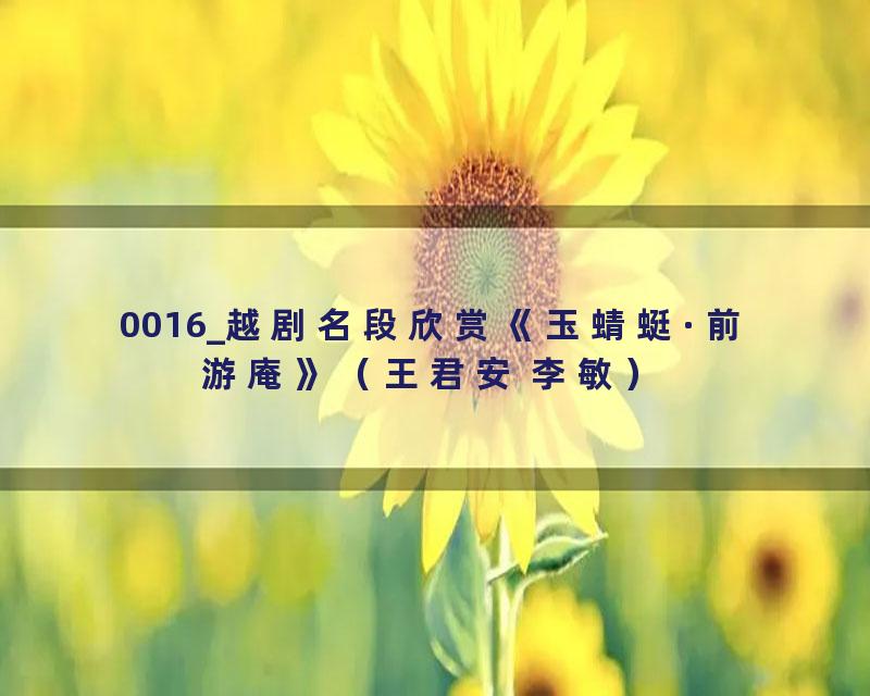 0016_越剧名段欣赏《玉蜻蜓·前游庵》（王君安 李敏）
