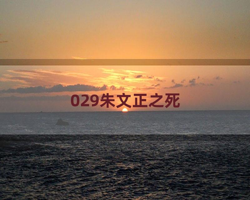 029朱文正之死