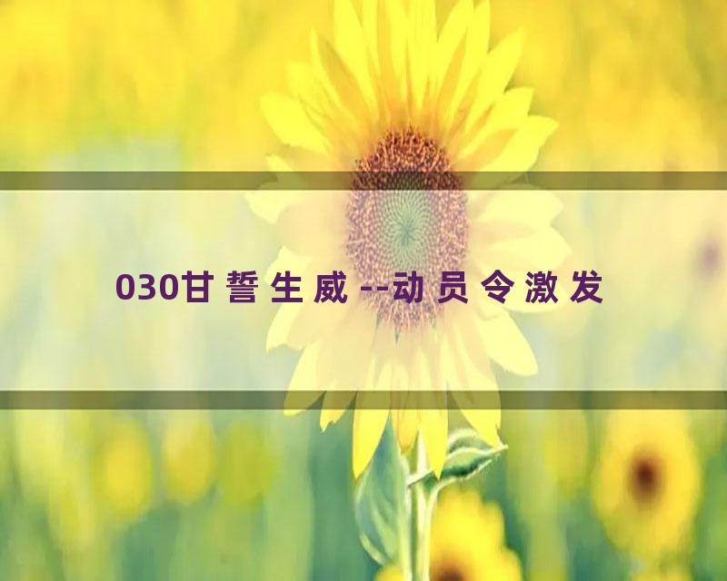 030甘誓生威--动员令激发