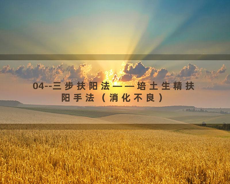 04--三步扶阳法——培土生精扶阳手法（消化不良）