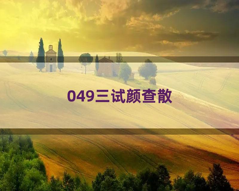 049三试颜查散