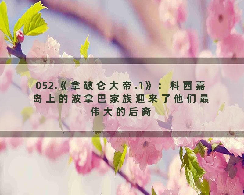 052.《拿破仑大帝.1》：科西嘉岛上的波拿巴家族迎来了他们最伟大的后裔