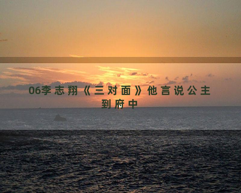 06李志翔《三对面》他言说公主到府中