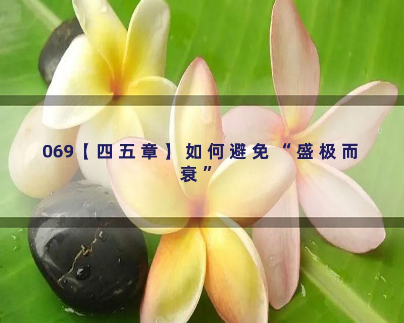 069【四五章】如何避免“盛极而衰”