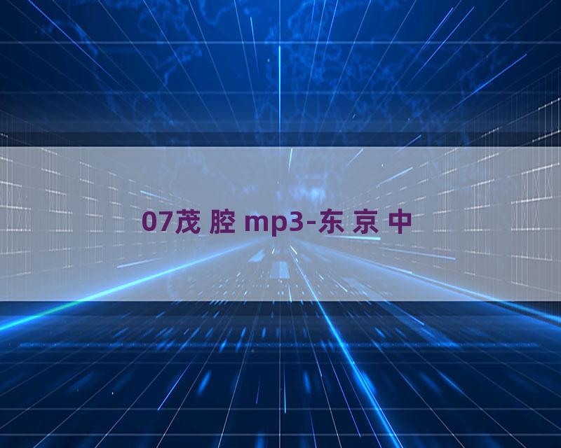 07茂腔mp3-东京中