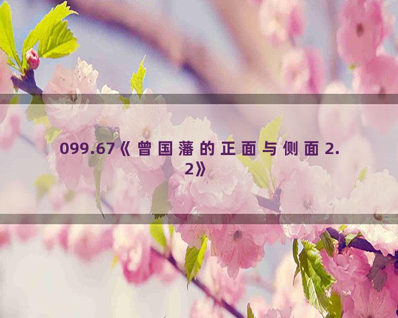 099.67《曾国藩的正面与侧面2.2》