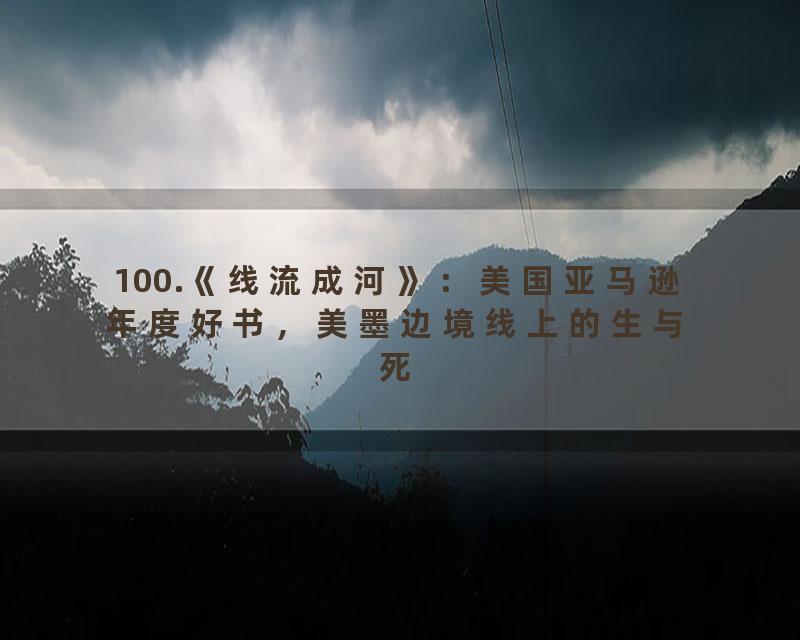 100.《线流成河》：美国亚马逊年度好书，美墨边境线上的生与死