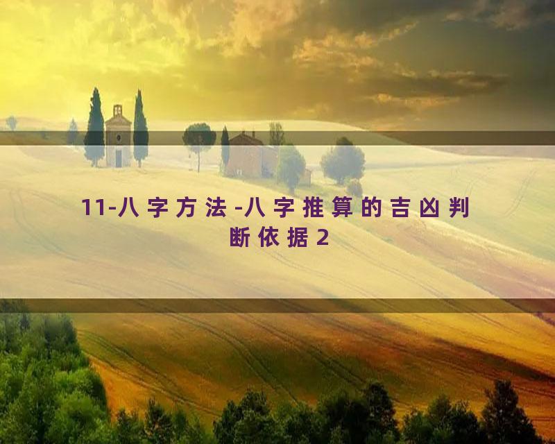 11-八字方法-八字推算的吉凶判断依据2