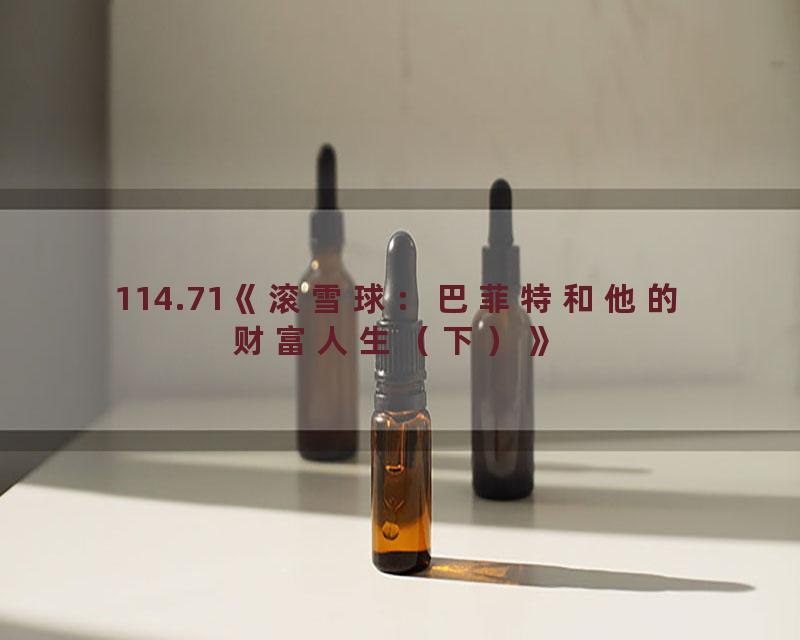 114.71《滚雪球：巴菲特和他的财富人生（下）》