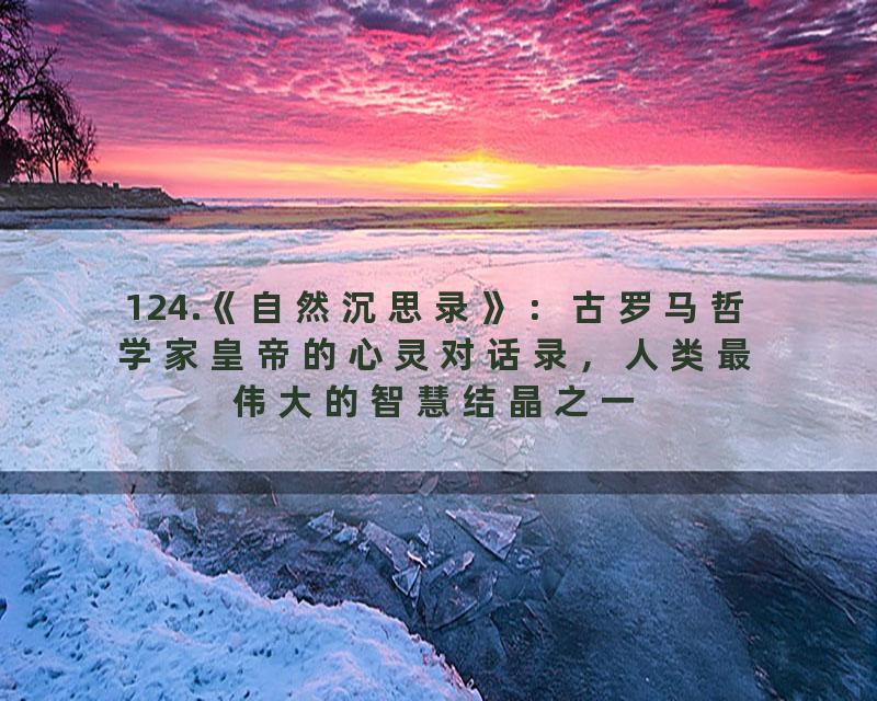 124.《自然沉思录》：古罗马哲学家皇帝的心灵对话录，人类最伟大的智慧结晶之一
