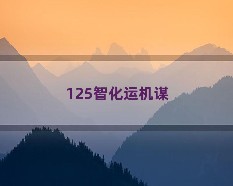 125智化运机谋