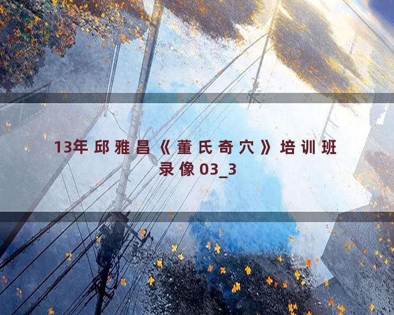 13年邱雅昌《董氏奇穴》培训班录像03_3