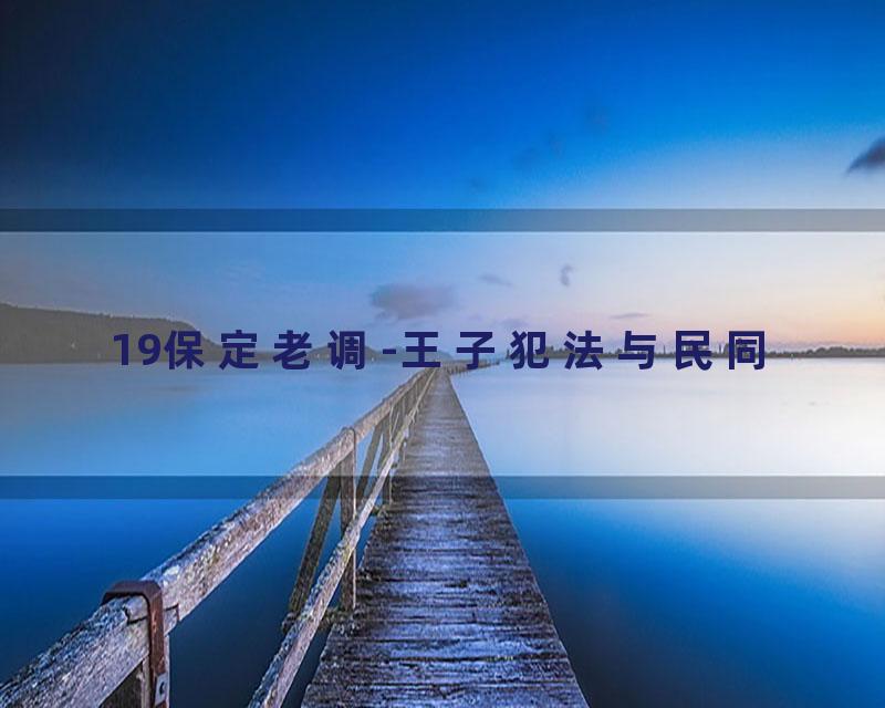 19保定老调-王子犯法与民同