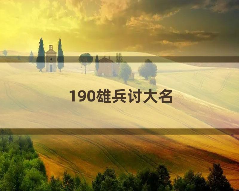 190雄兵讨大名