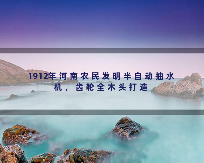 1912年河南农民发明半自动抽水机，齿轮全木头打造