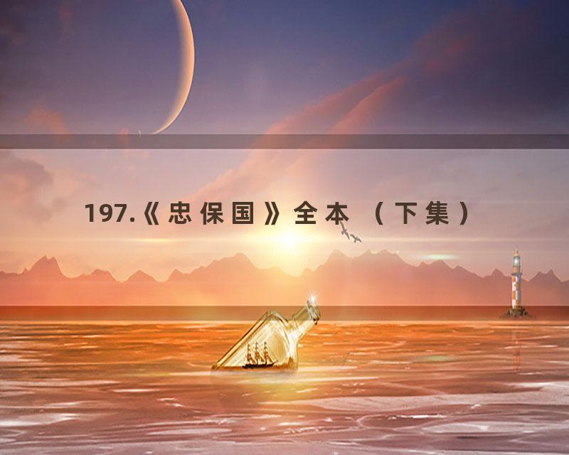 197.《忠保国》全本 （下集）