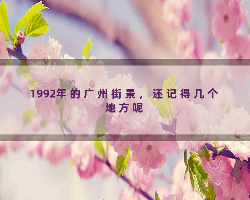 1992年的广州街景，还记得几个地方呢
