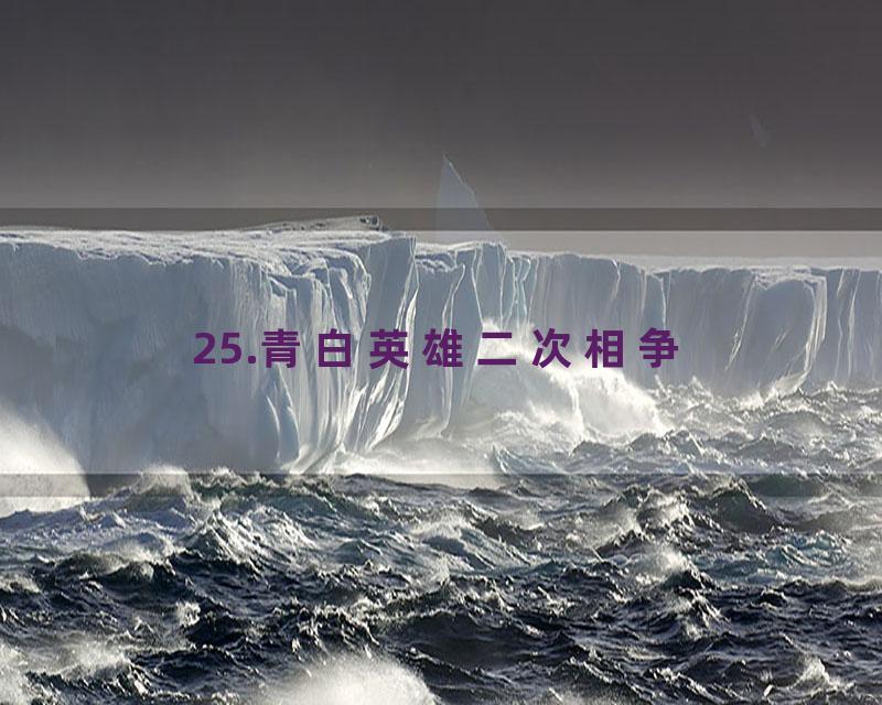 25.青白英雄二次相争