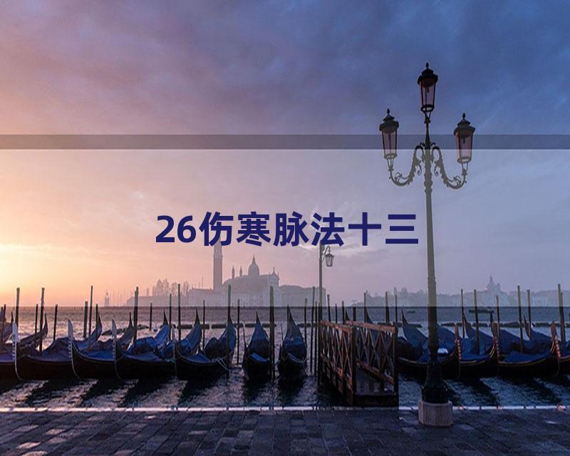 26伤寒脉法十三