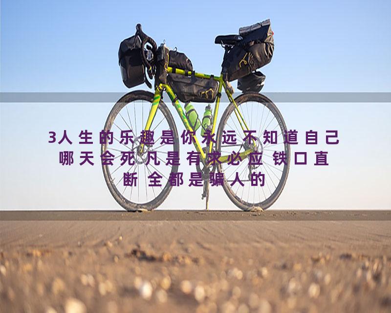 3人生的乐趣是你永远不知道自己哪天会死 凡是有求必应 铁口直断 全都是骗人的