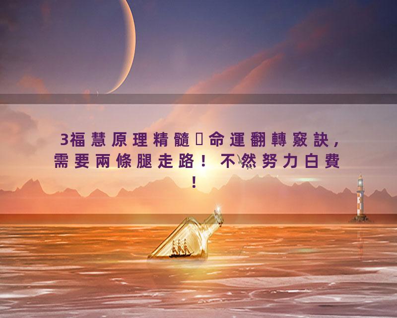 3福慧原理精髓命運翻轉竅訣,需要兩條腿走路！不然努力白費！